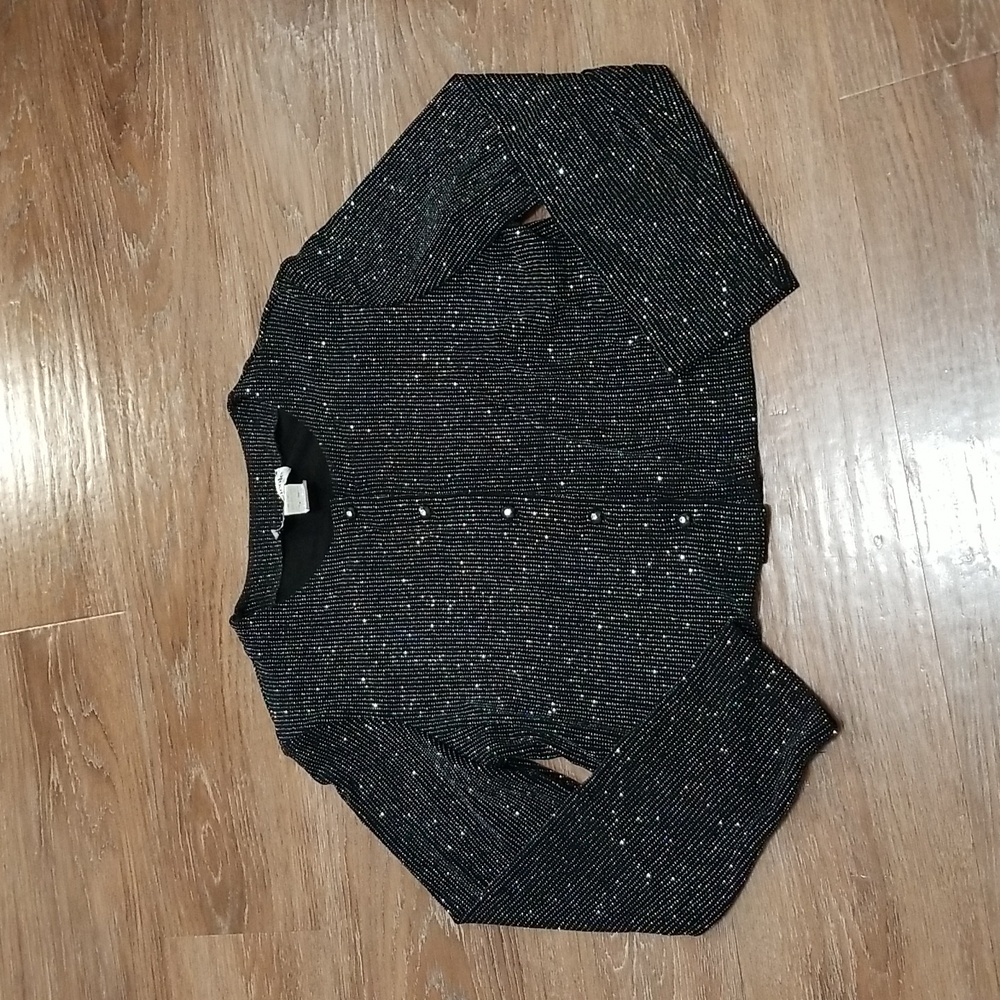 (12) Ronni Nicole by Ouida Sparkly Cardigan Party Rainbow Glitter Vintage Fancy